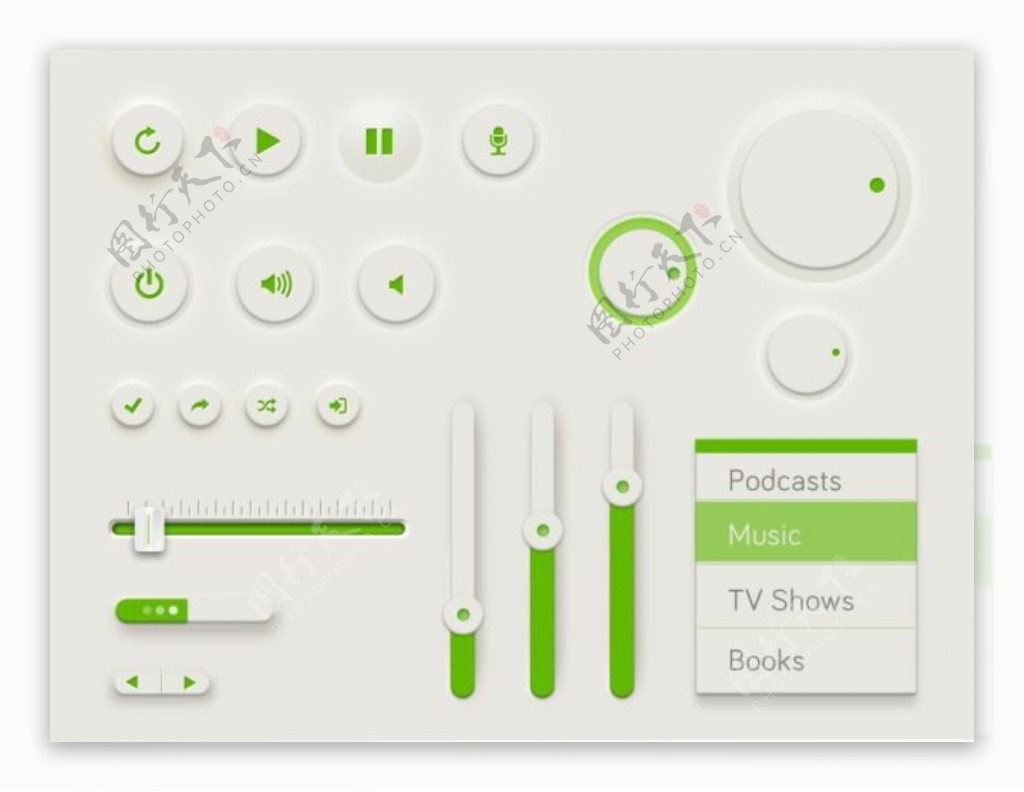清新绿色音乐播放器控件