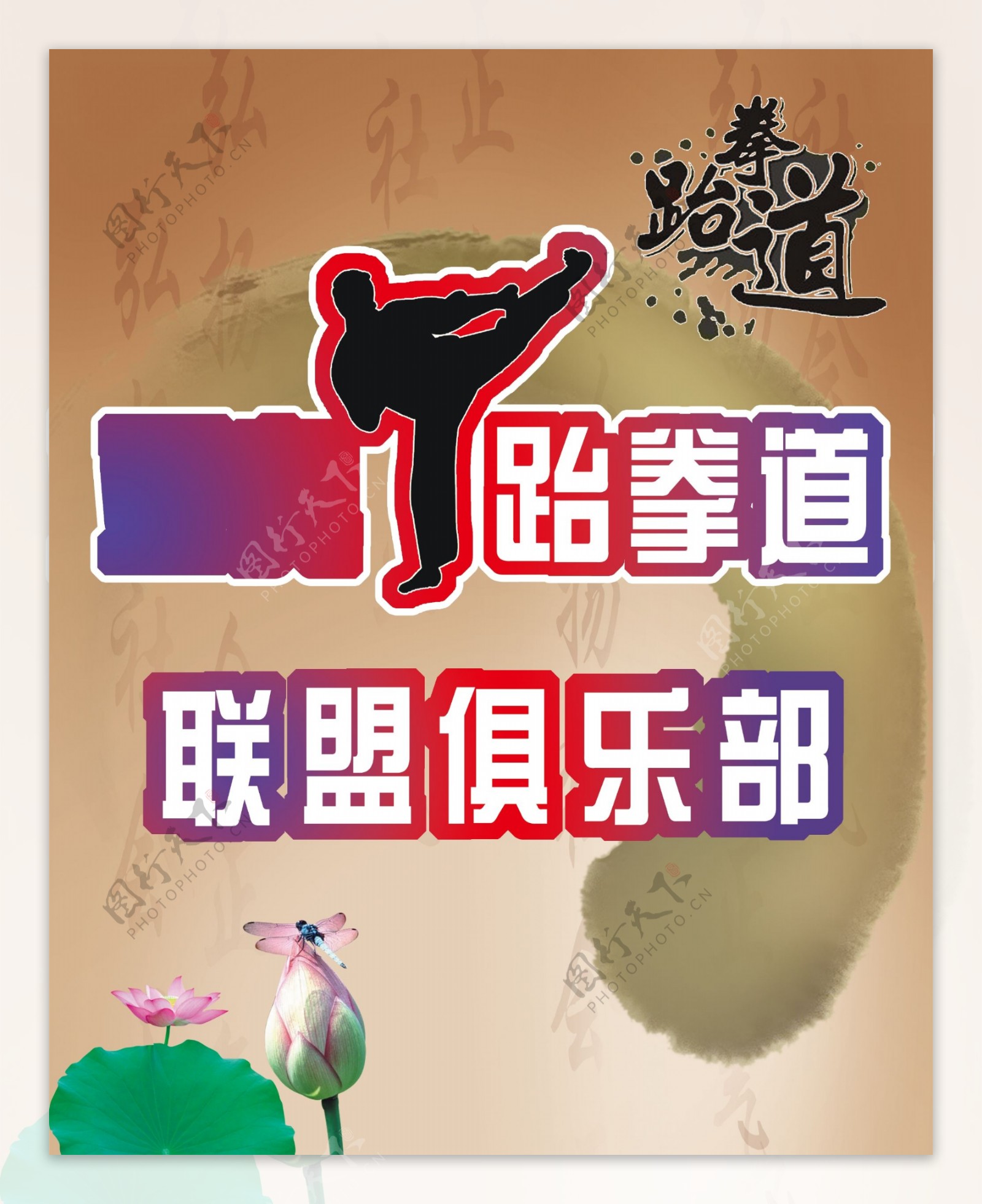跆拳道联盟俱乐部海报图片