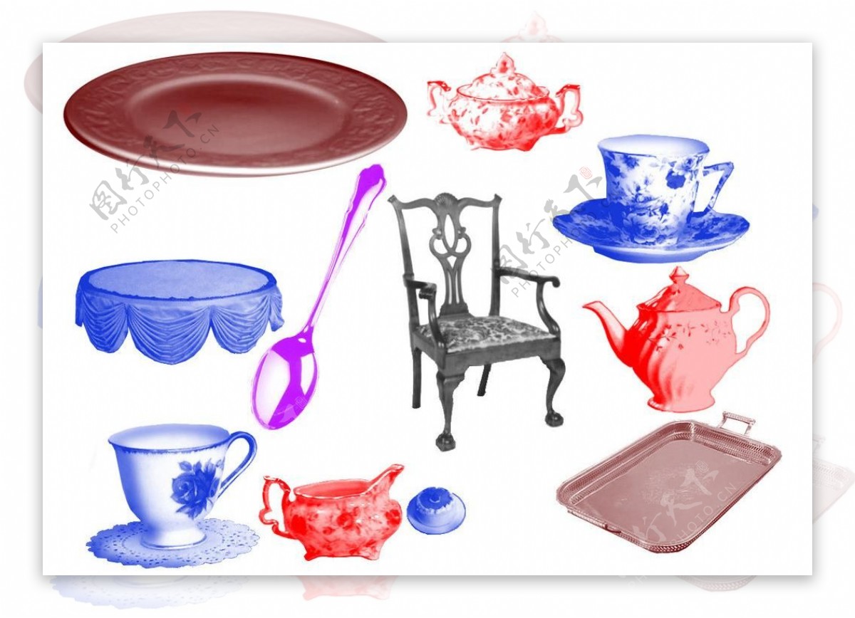 餐具及茶具笔刷图片