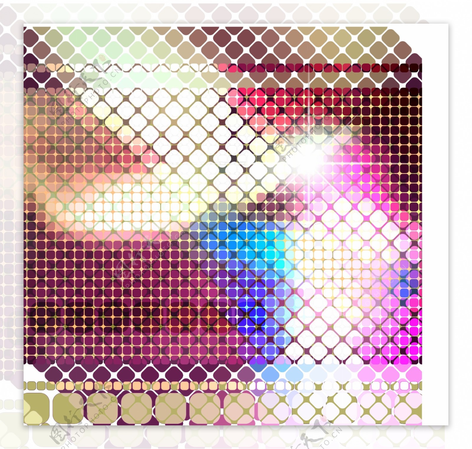 明亮的马赛克图案背景矢量素材4光明广场的明星