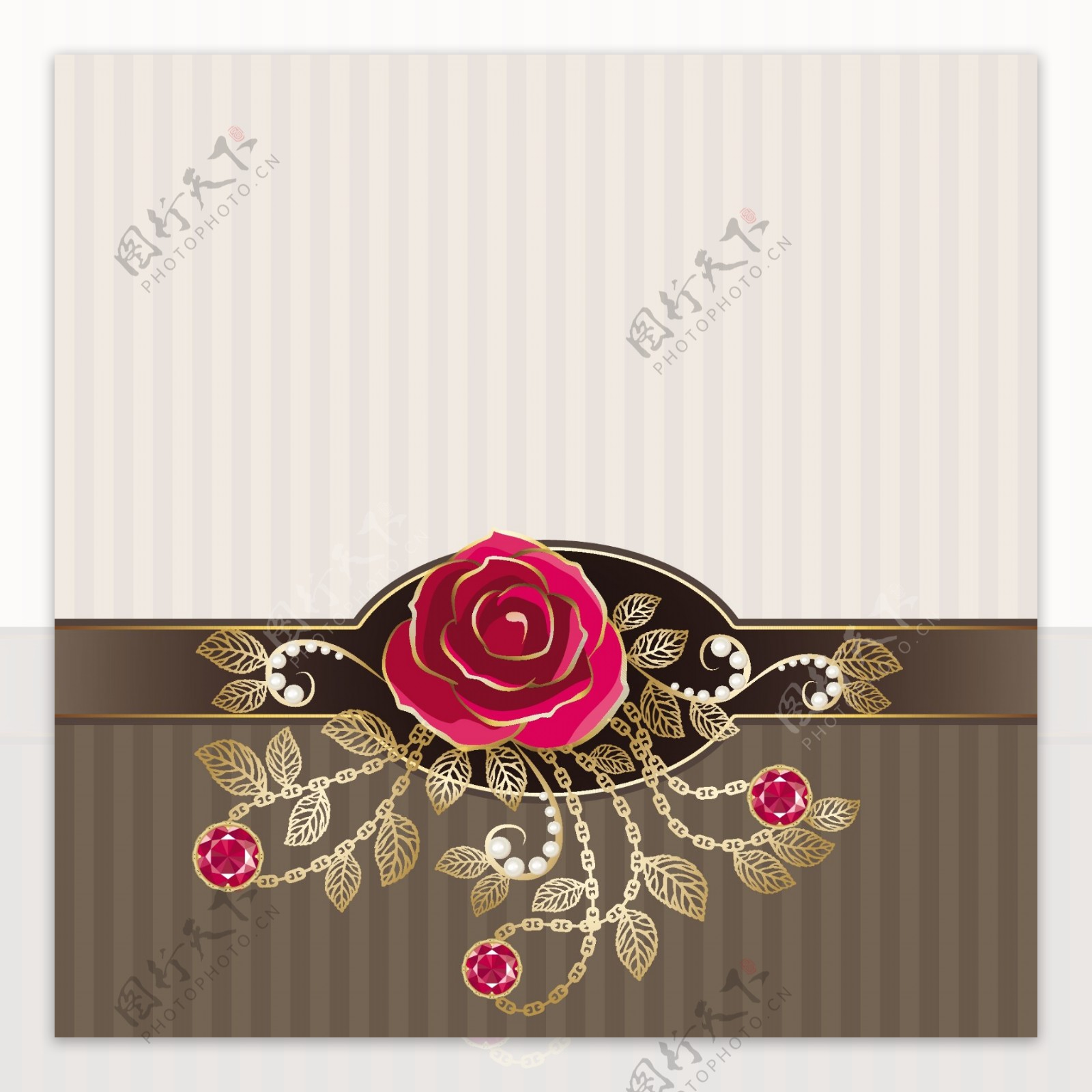 欧式玫瑰花边框背景图片