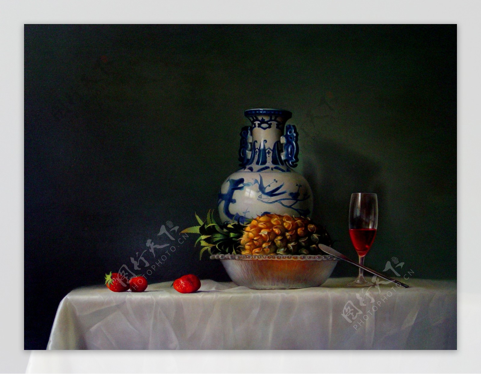 静物陶瓷水果图片