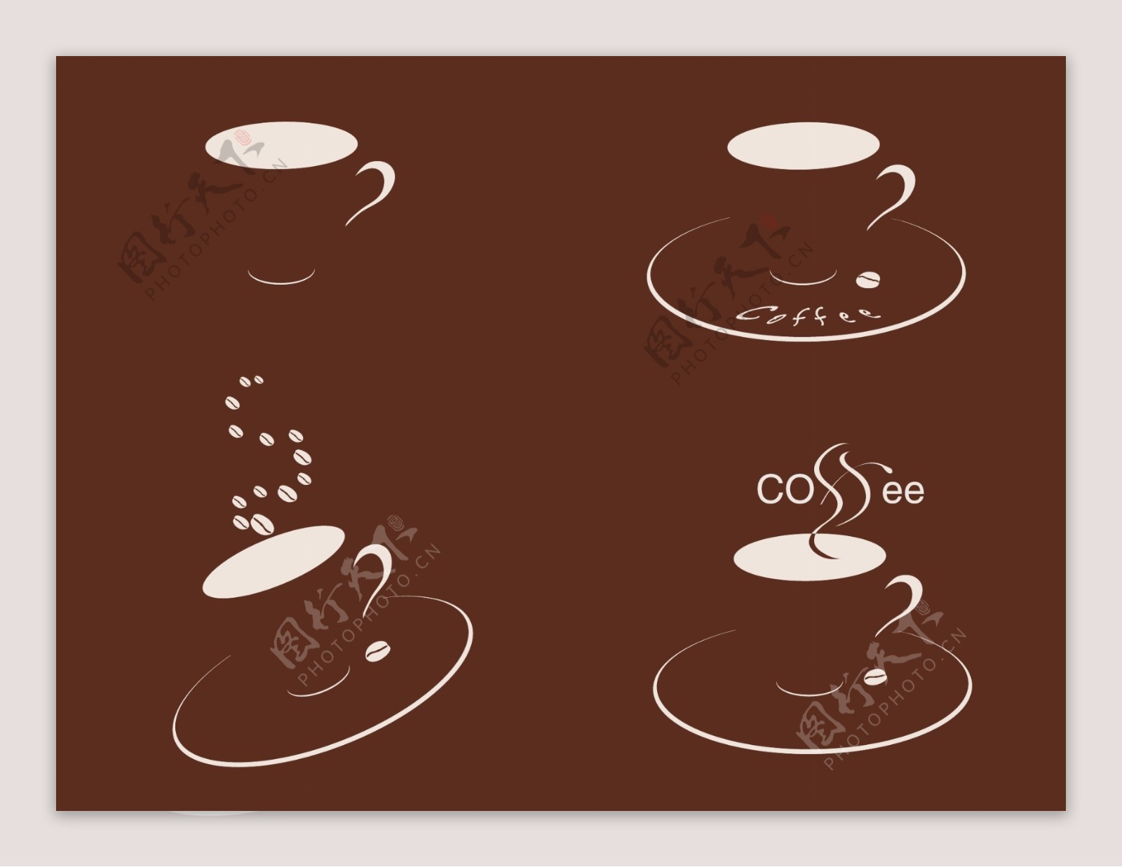 咖啡剪影素材图片