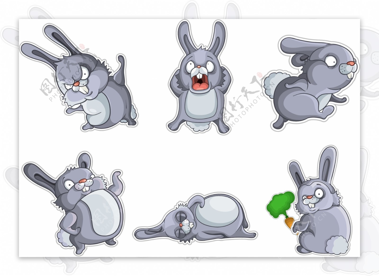 2011年卡通兔子元素矢量素材