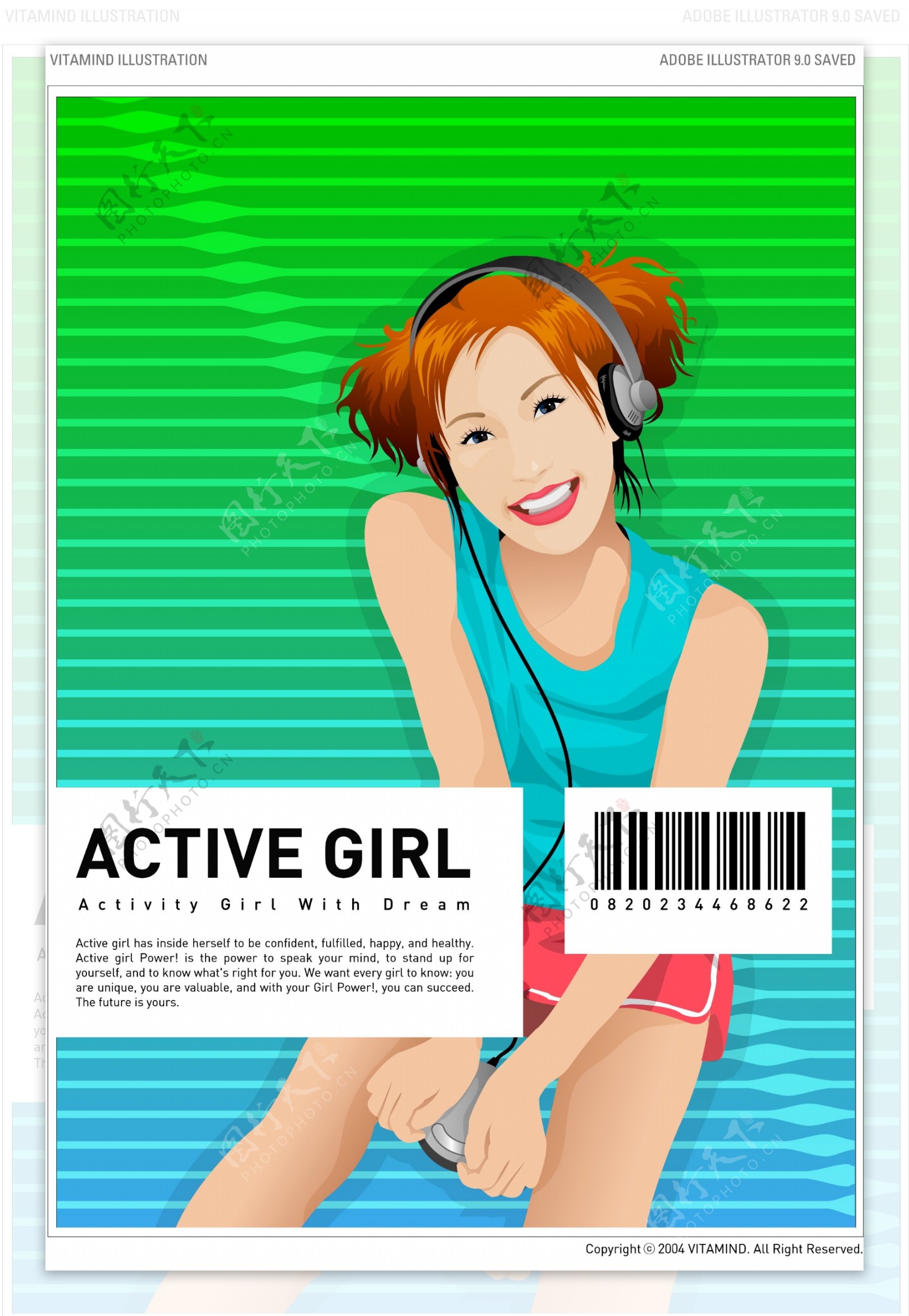韩国女性海报矢量图80