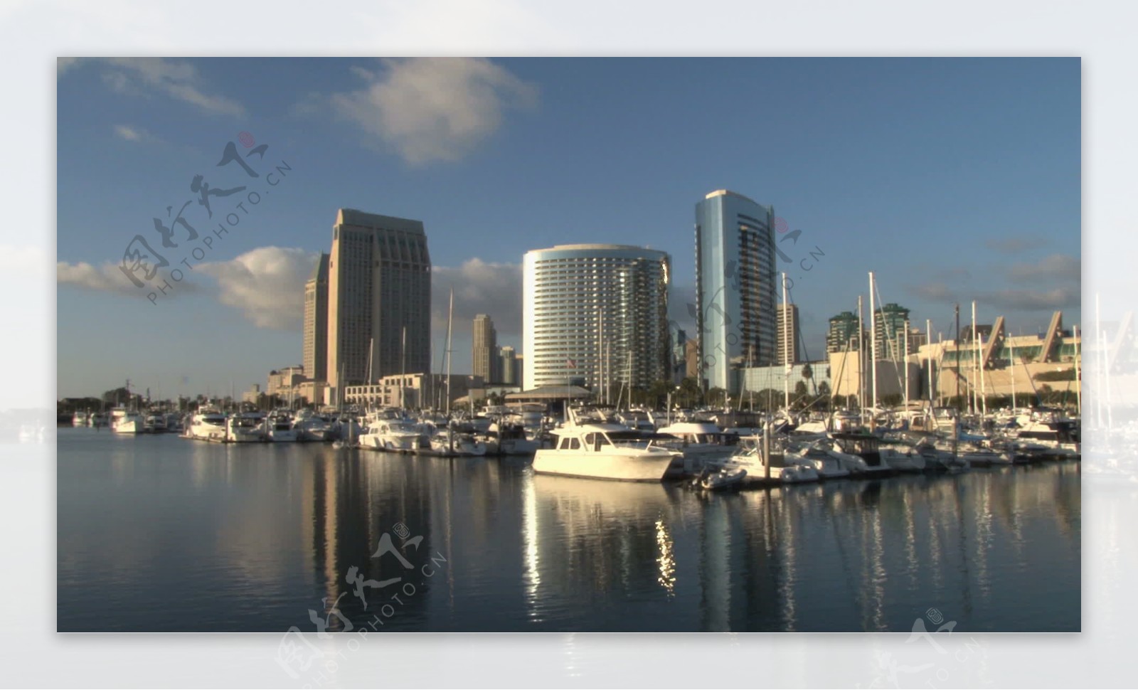 圣迭戈港船和游艇在背景的股票视频天涯视频免费下载