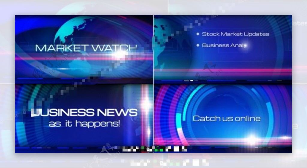 全球经济新闻快讯字幕片头AE模板