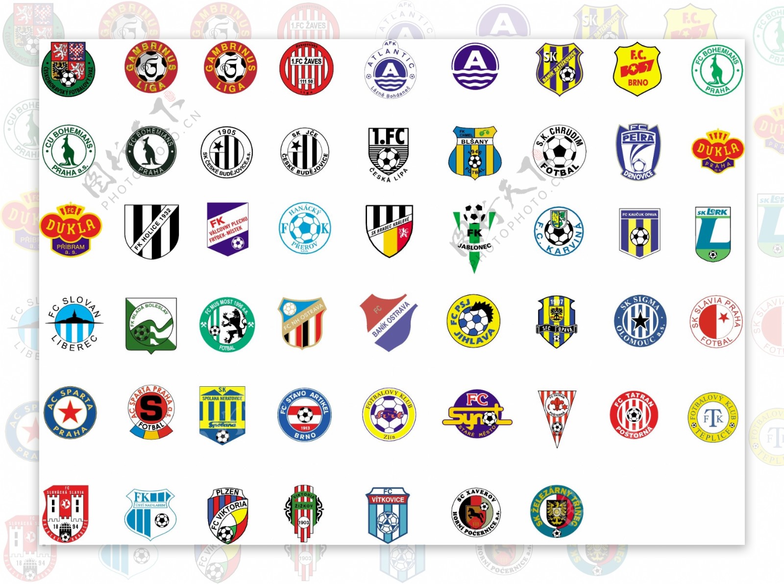 全球2487个足球俱乐部球队标志捷克图片