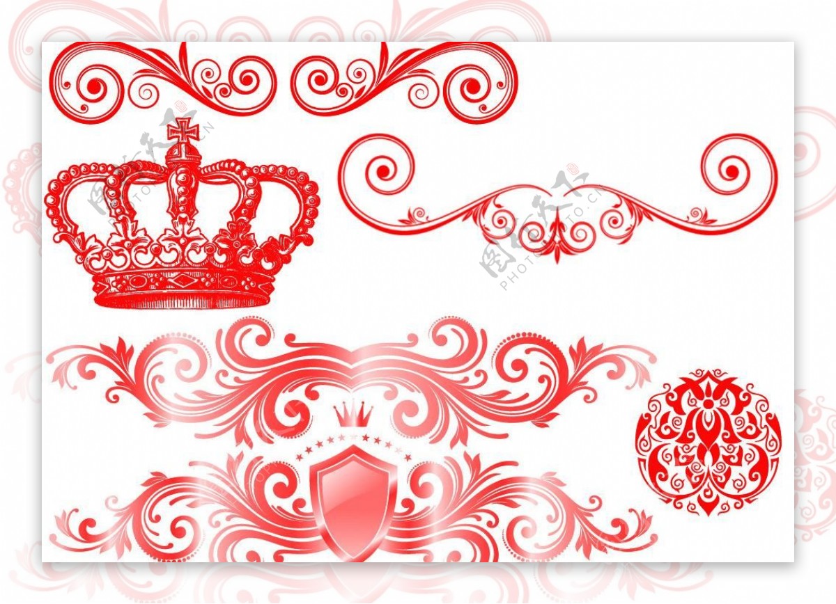 皇冠及花纹笔刷图片