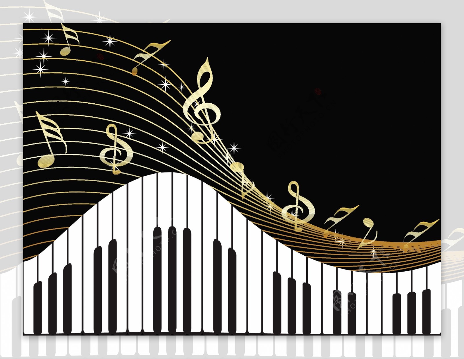 钢琴音符矢量图