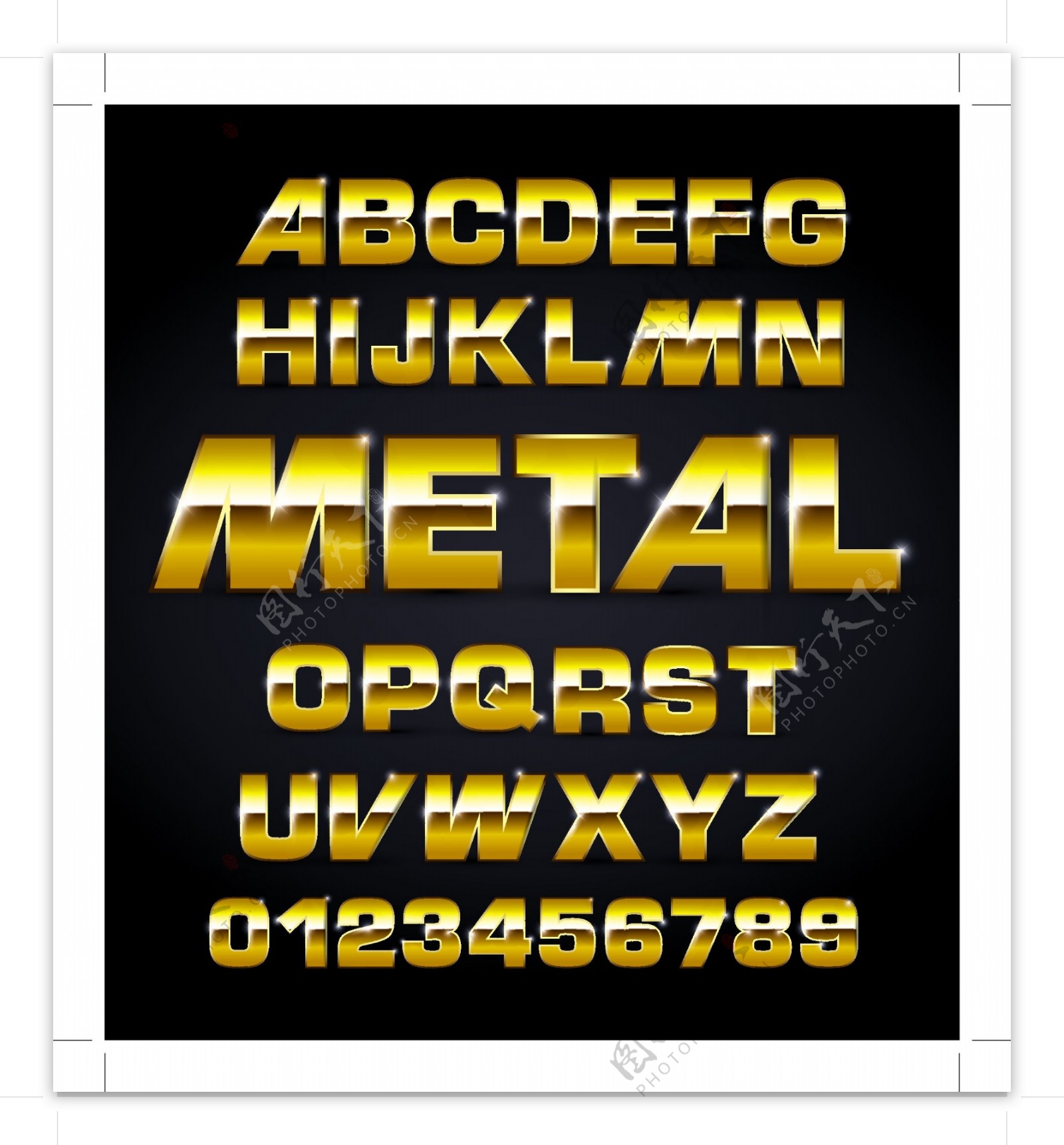金属质感的字体设计矢量素材02