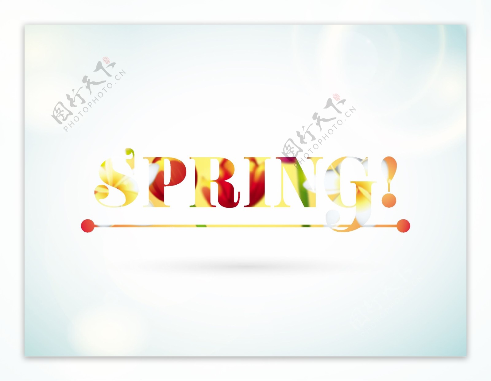 彩色春季字体设计矢量素材