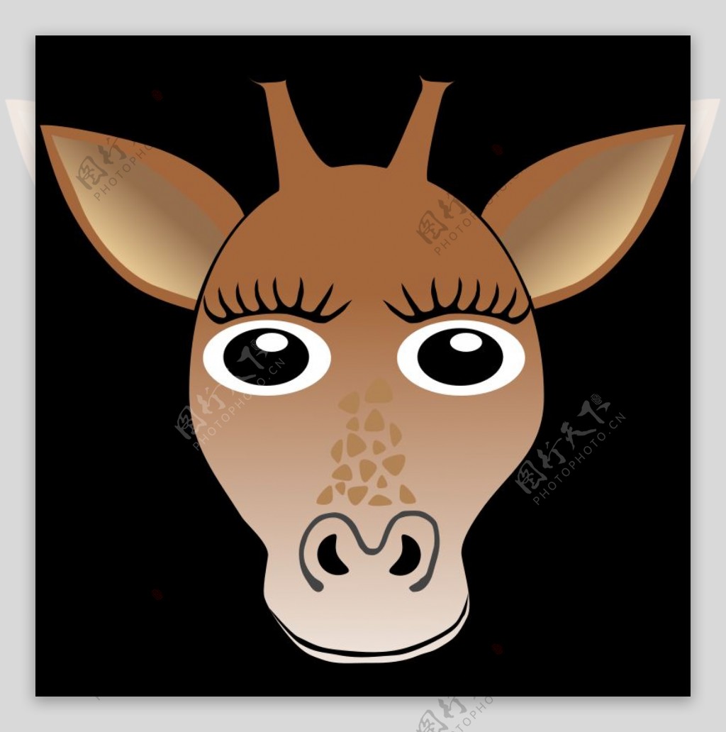 有趣的长颈鹿人脸动画