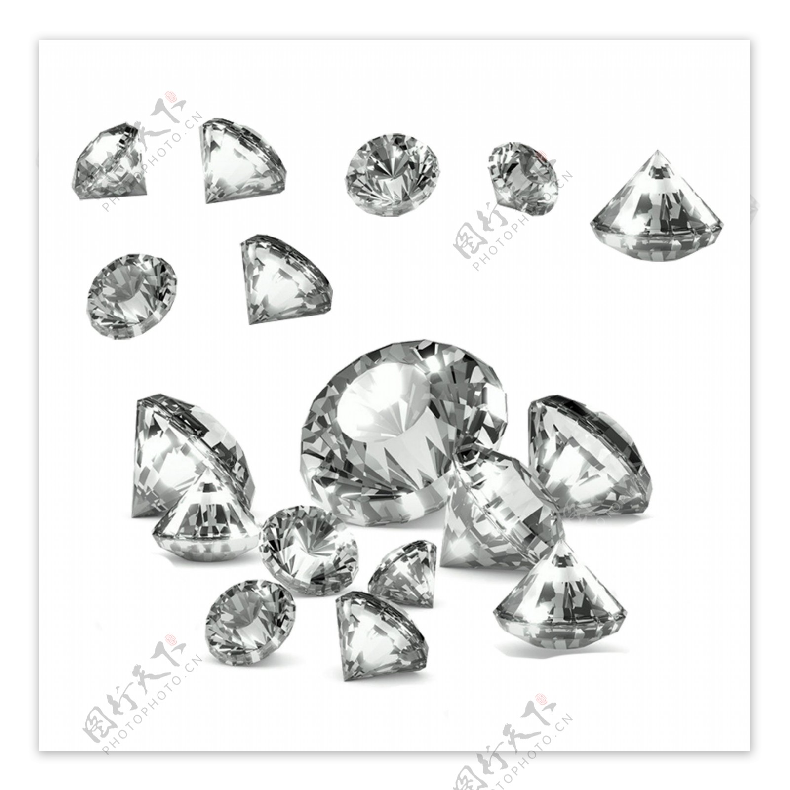 白色水晶钻石PSD素材