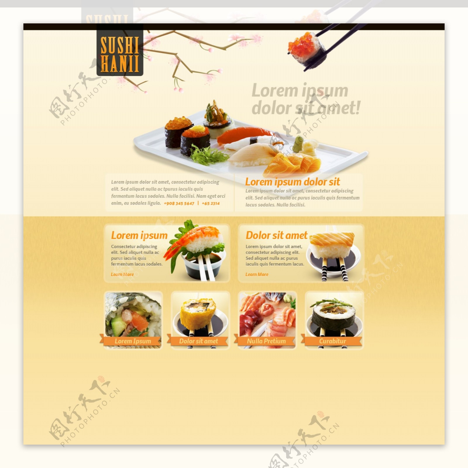 美食网站模板PSD素材