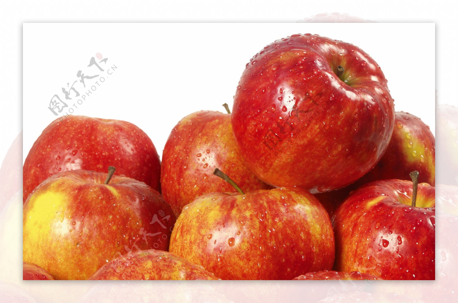 一堆诱惑味蕾的红色苹果高清图