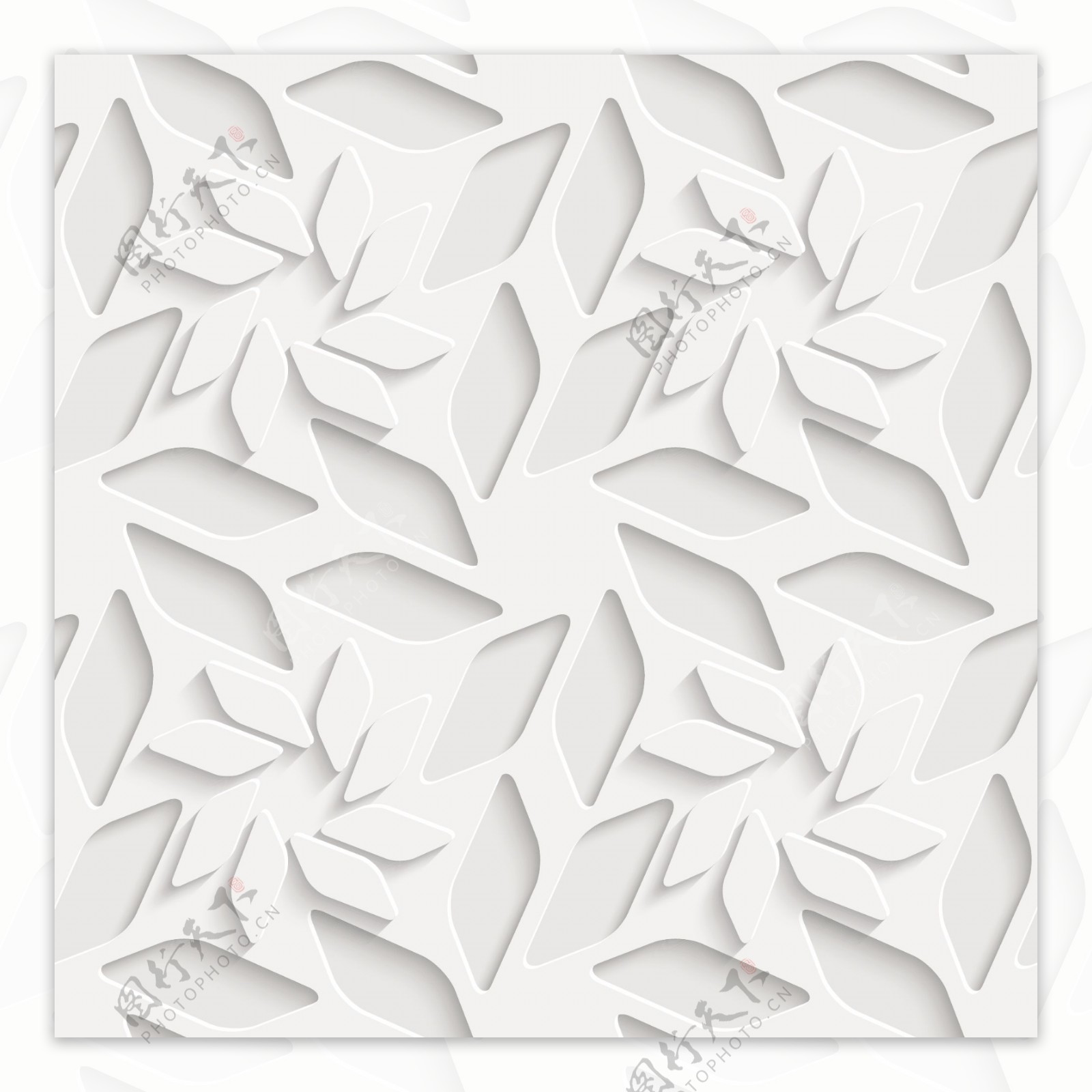 白色花型剪纸