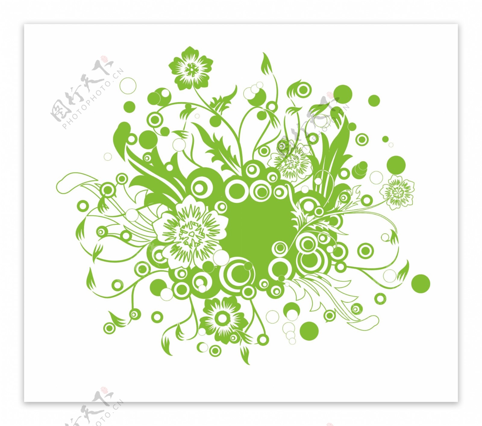 绿色花卉矢量插画艺术