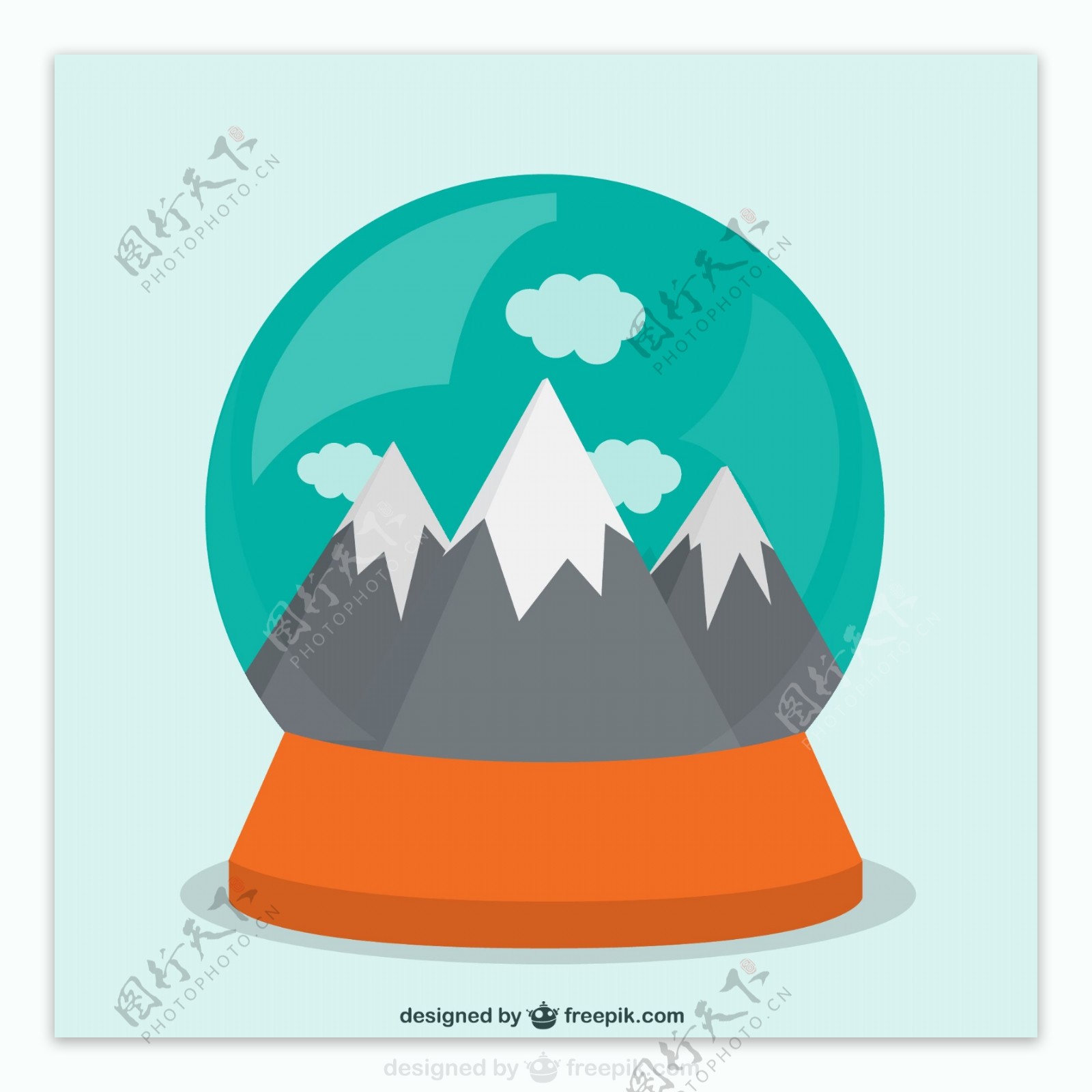 雪山风景玻璃球