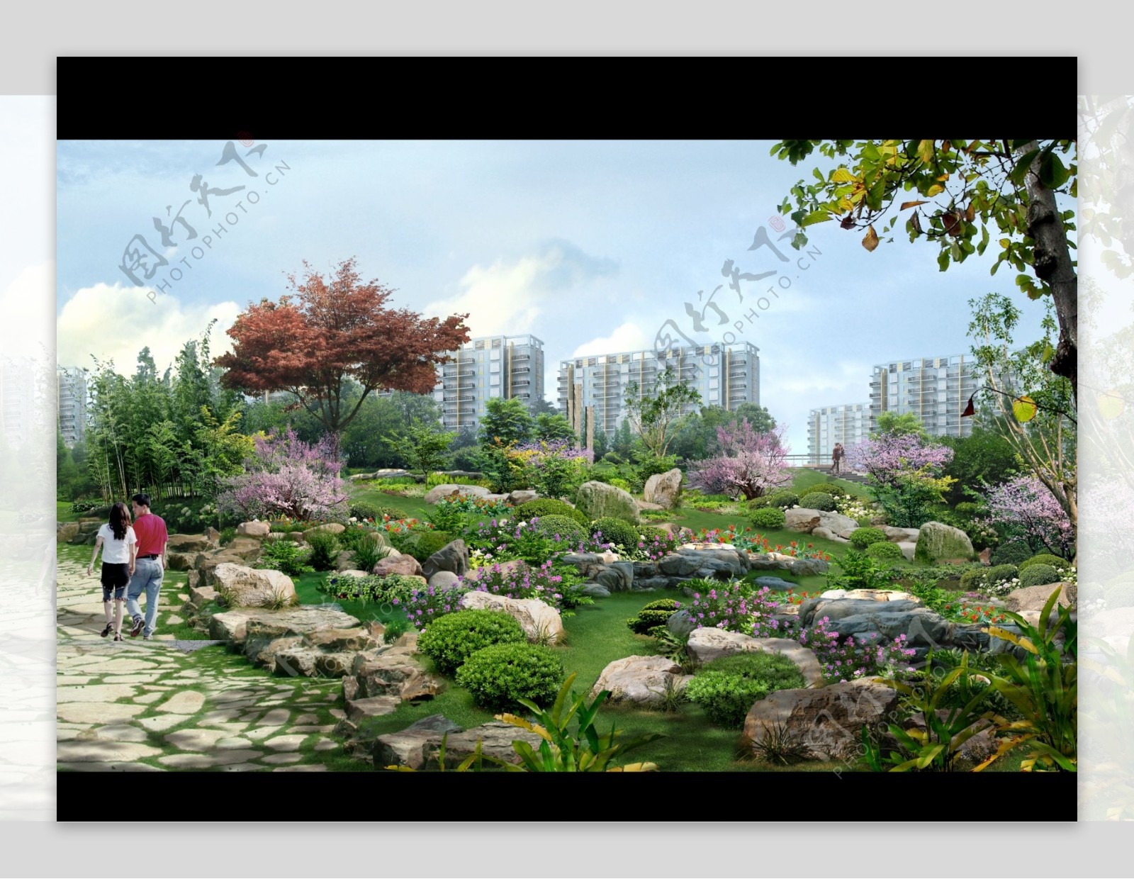 园林景观设计效果图psd素材图片