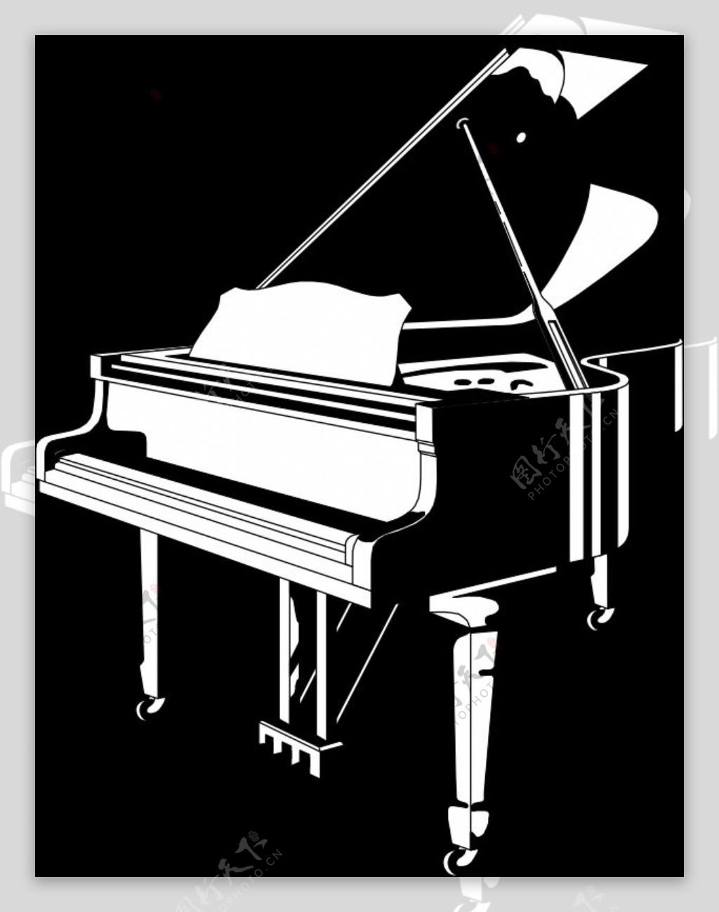 钢琴黑白