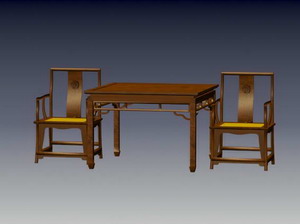中式桌子3d模型桌子效果图37