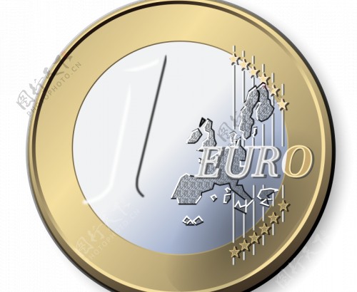 一欧元硬币矢量图像