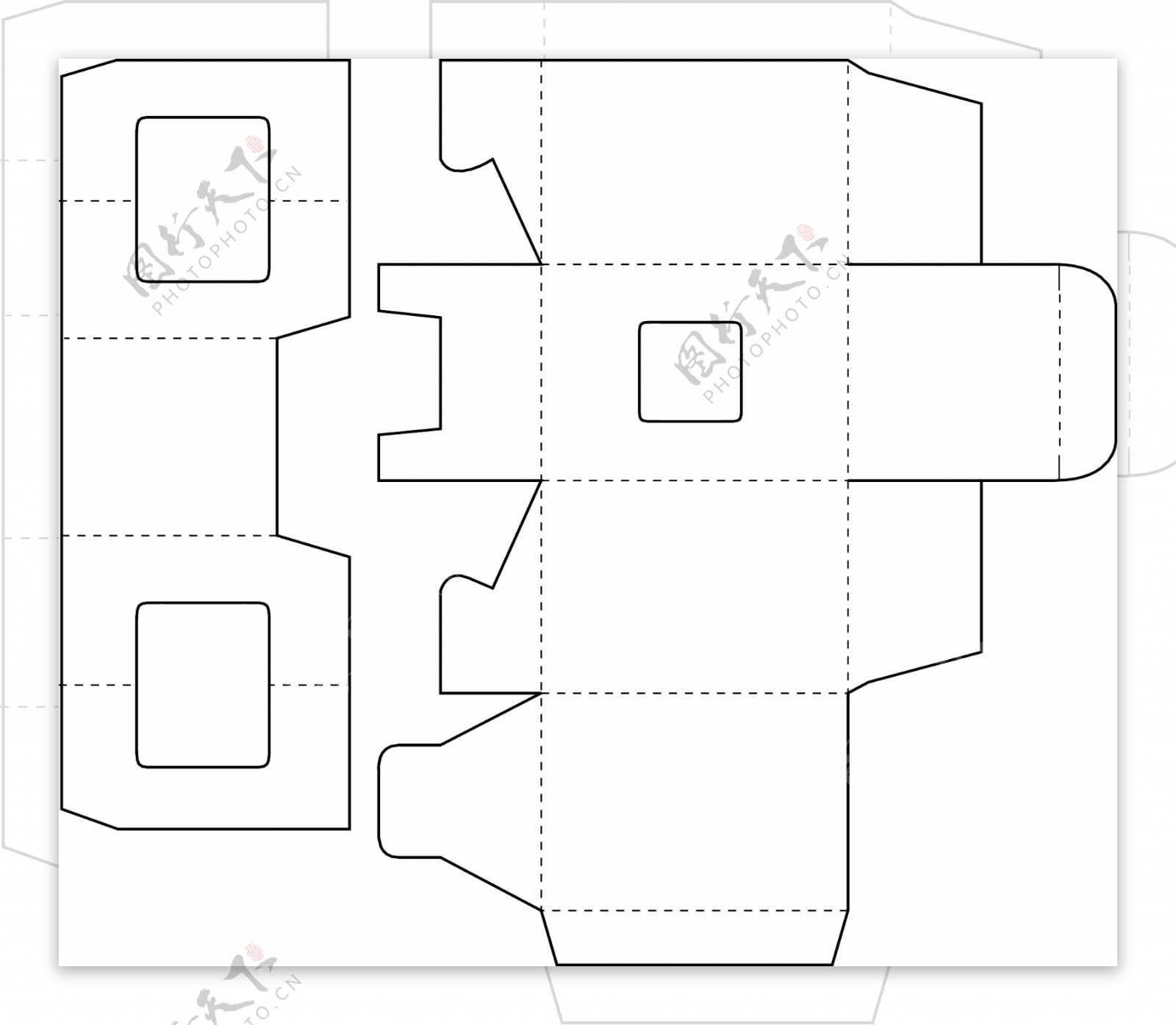 包装盒外形矢量纸盒矢量包装盒展开分割图矢量56
