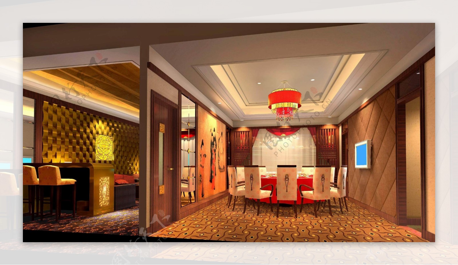 酒店餐厅包厢设计效果图片