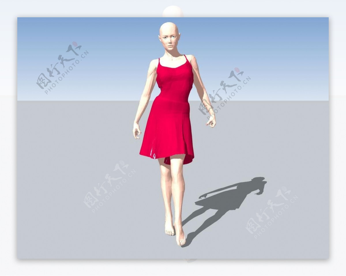 美女走路3d模型图片