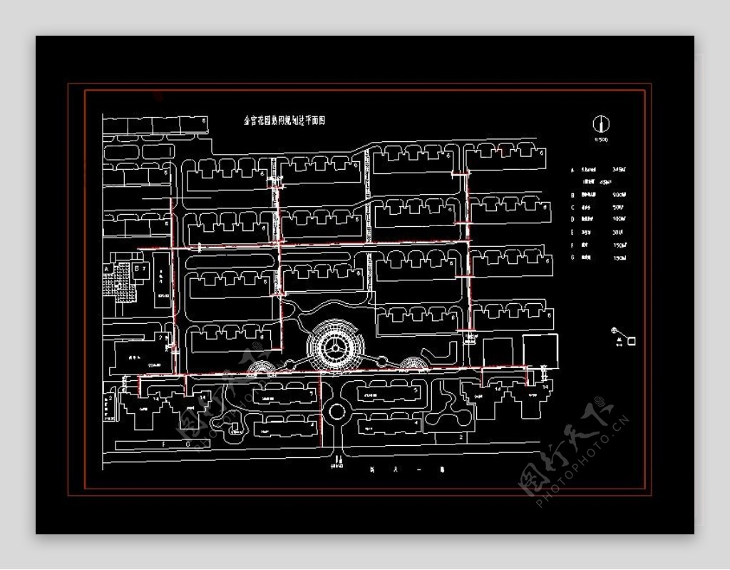 金宫花园热网规划cad平面设计图纸