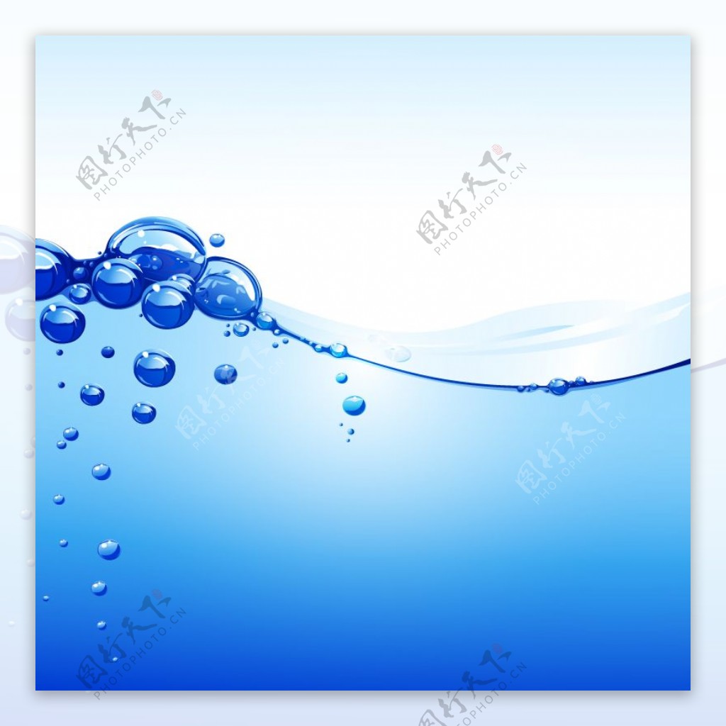蓝色气泡水背景矢量素材