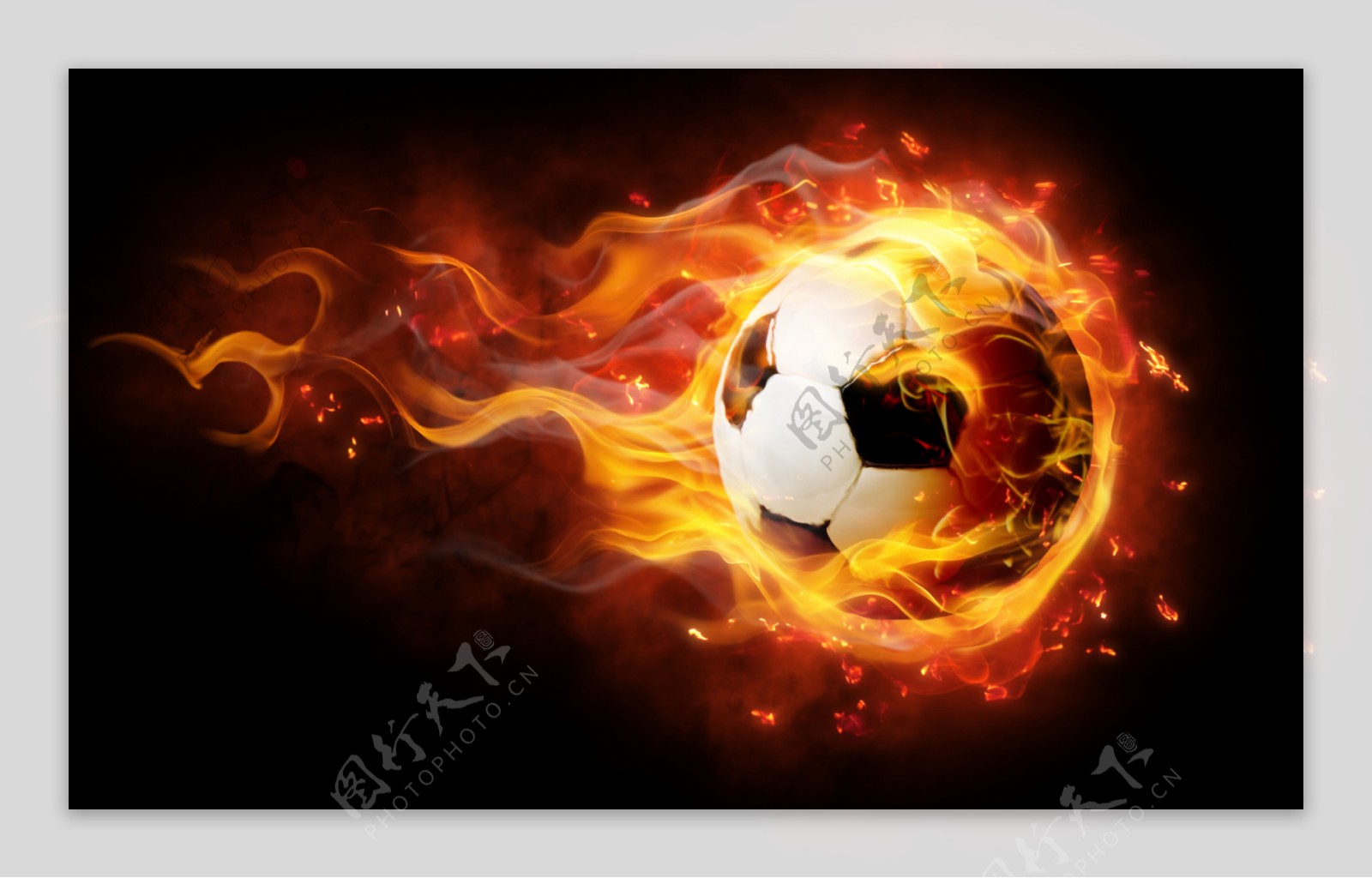 燃烧的足球图片