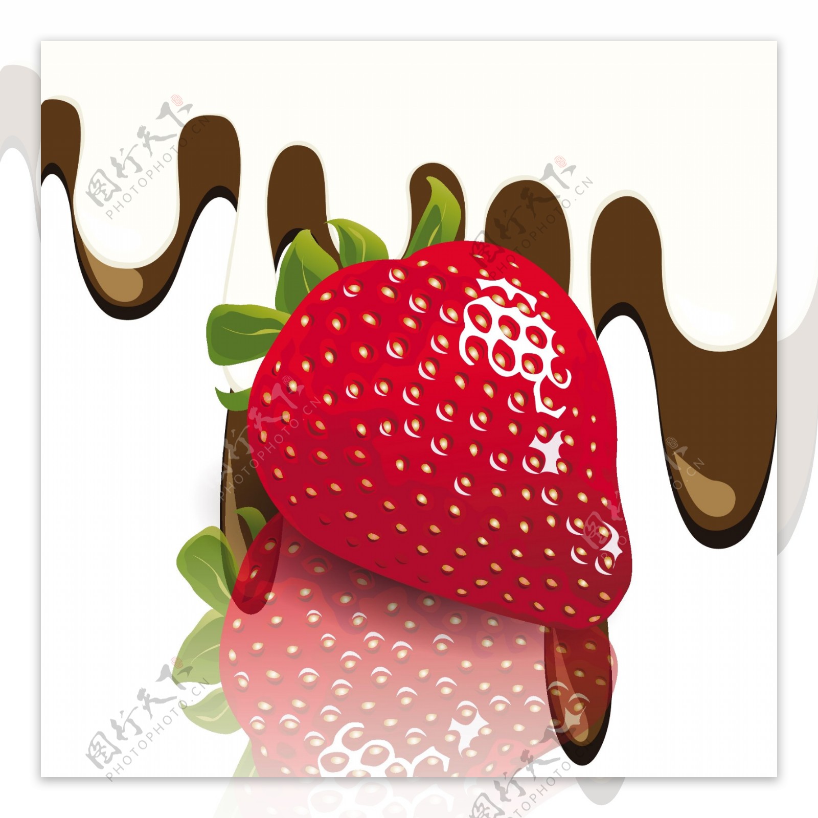 巧克力草莓矢量