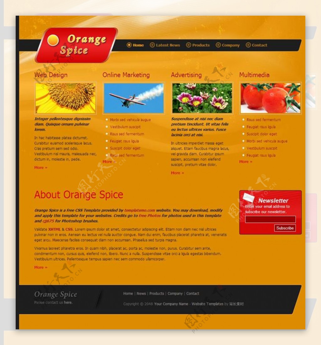 农业公司CSS网页模板