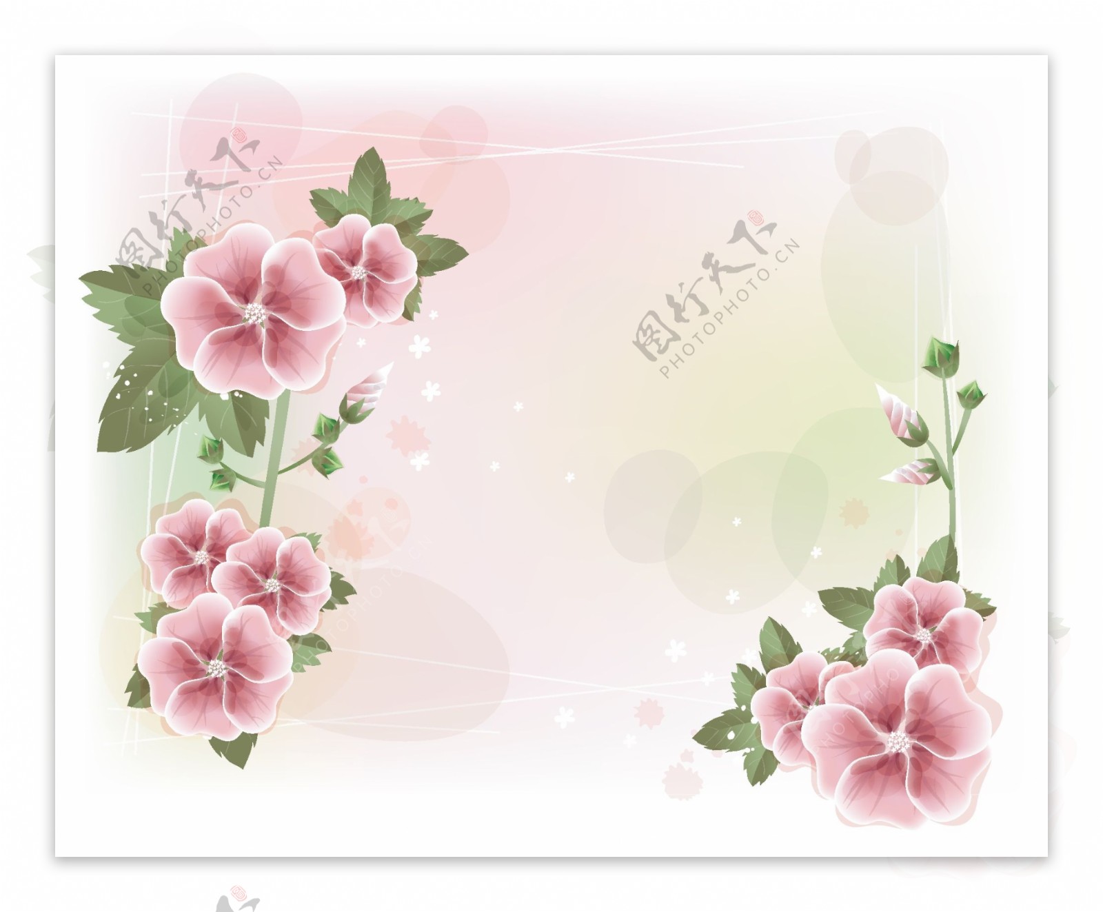 花朵花圈花框韓國矢量向量素材