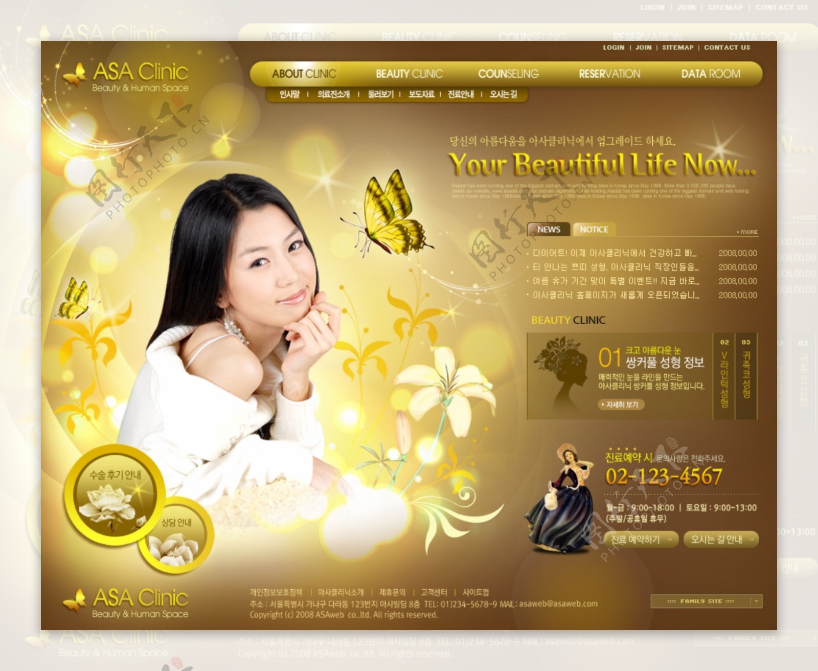 金色顶级女性美容网页模板