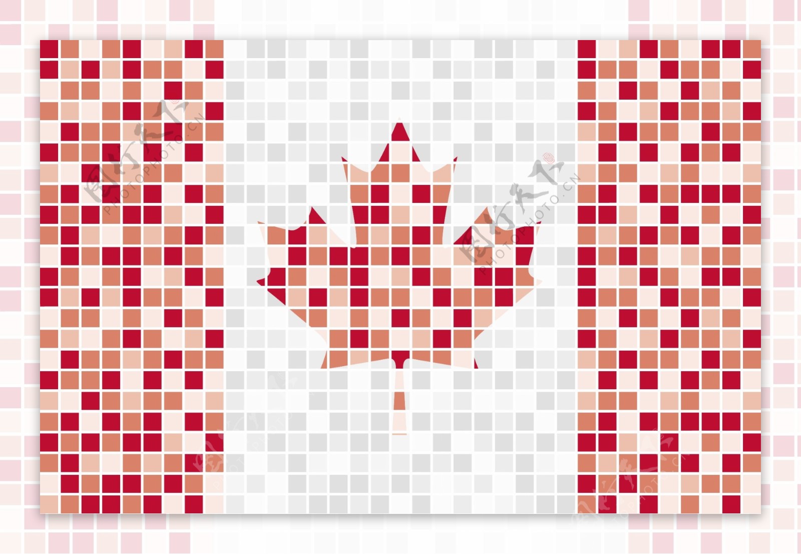 马赛克加拿大国旗矢量格式
