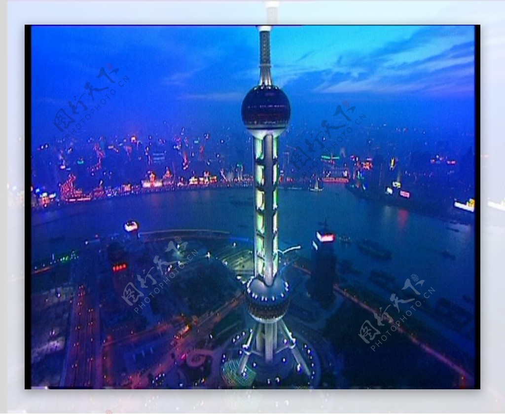航拍城市上海明珠外滩夜景视频素材