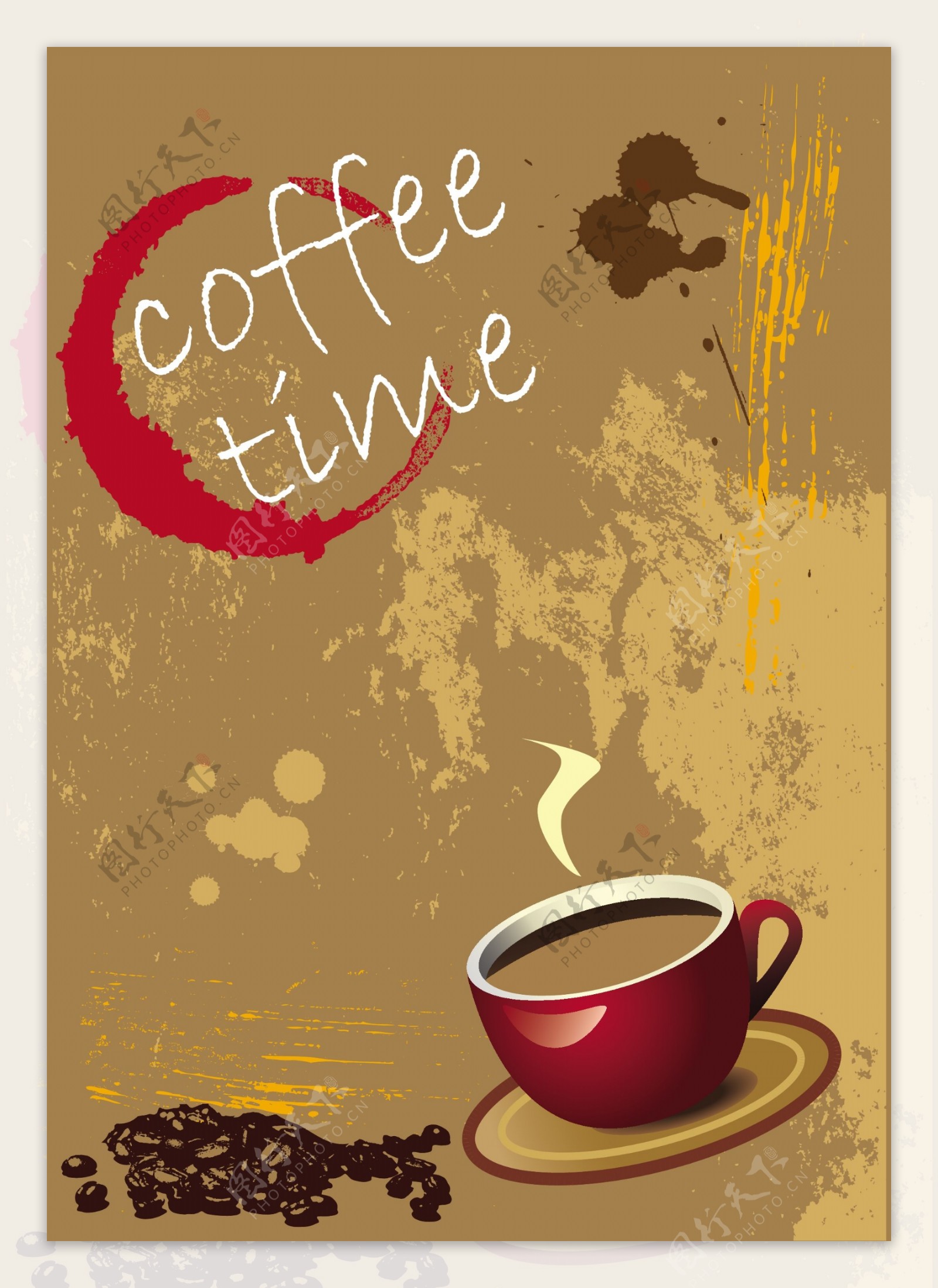 咖啡主题海报矢量