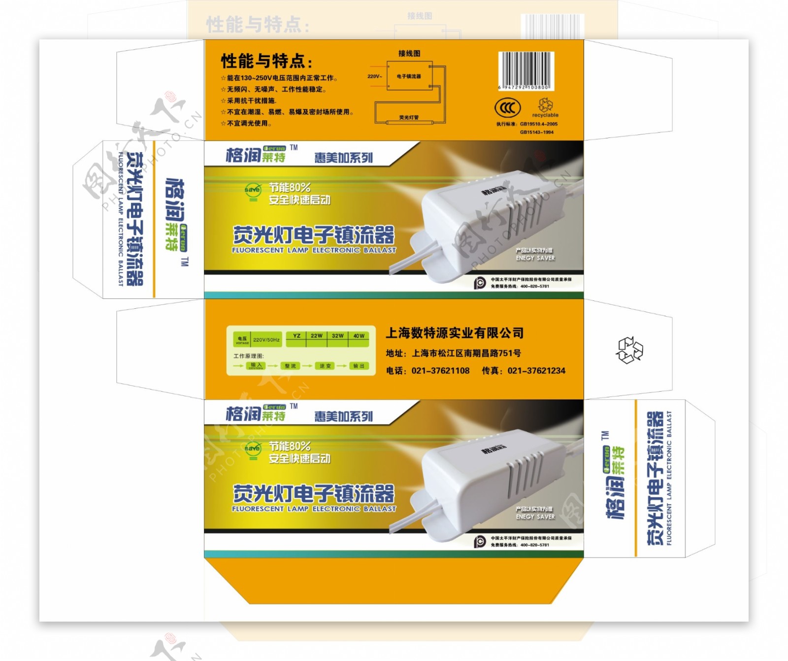 环形管镇流器包装图片