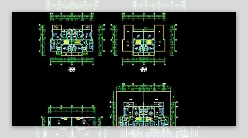 小区联排别墅平面设计图22x14