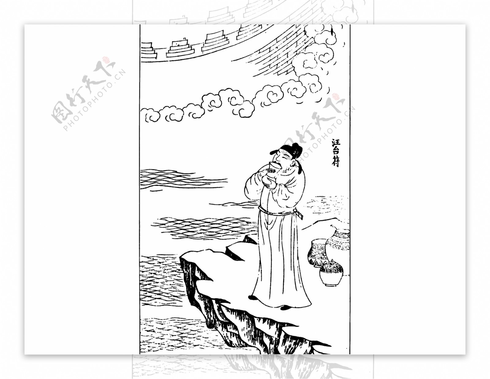 中国风古人物线稿插画素材142