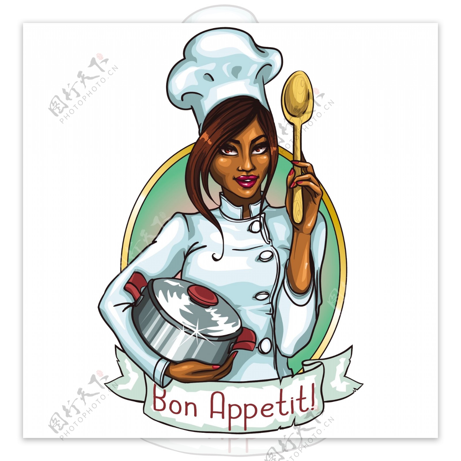卡通女厨师图片