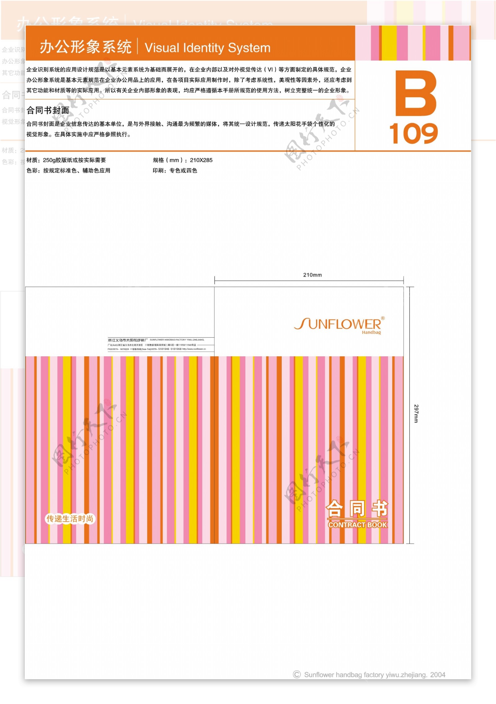 浙江义乌太阳花手袋矢量CDR文件VI设计VI宝典办公形象系统规范