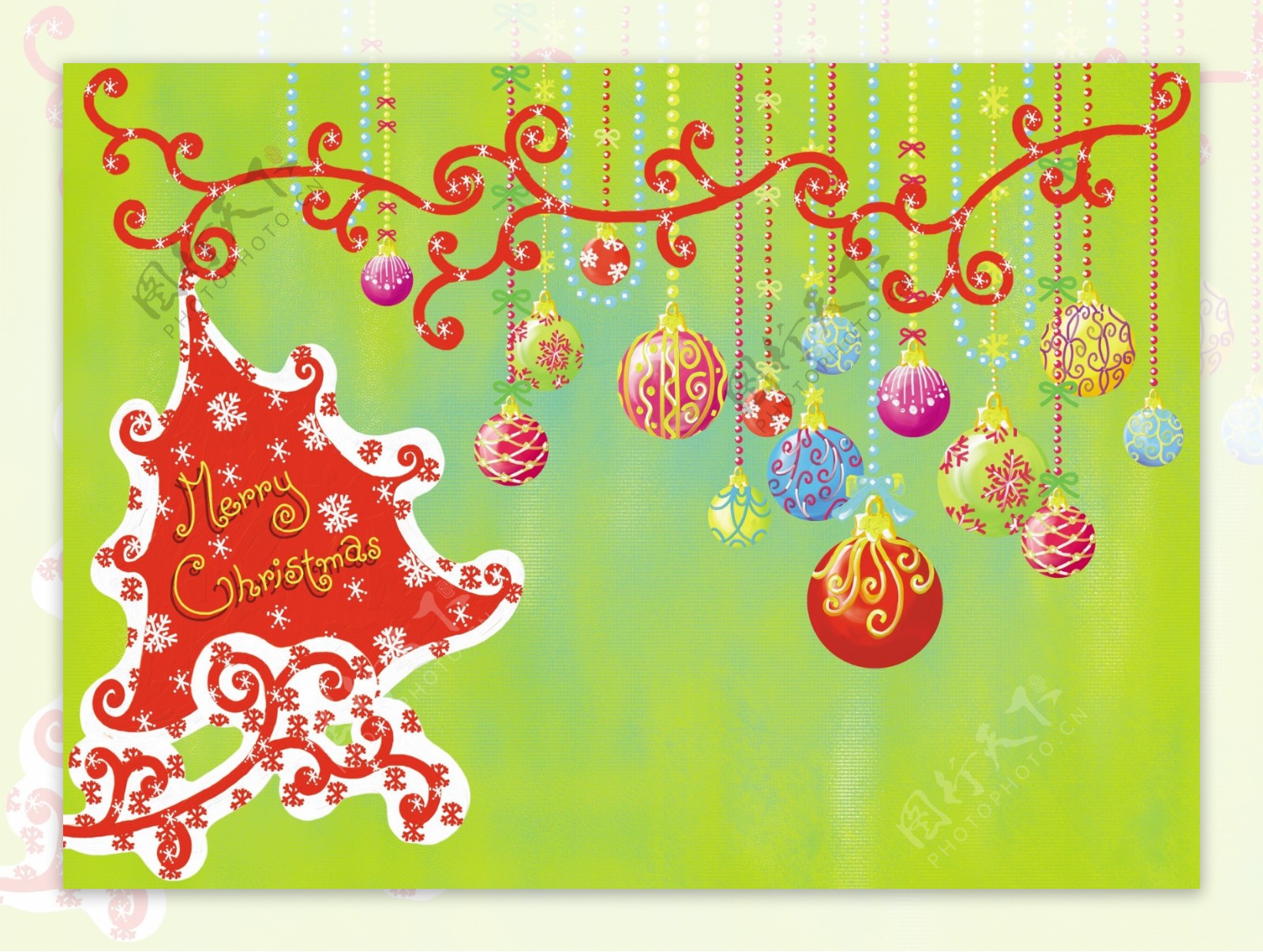 HanMaker韩国设计素材库卡通花纹底纹圣诞树物品礼品可爱鲜艳