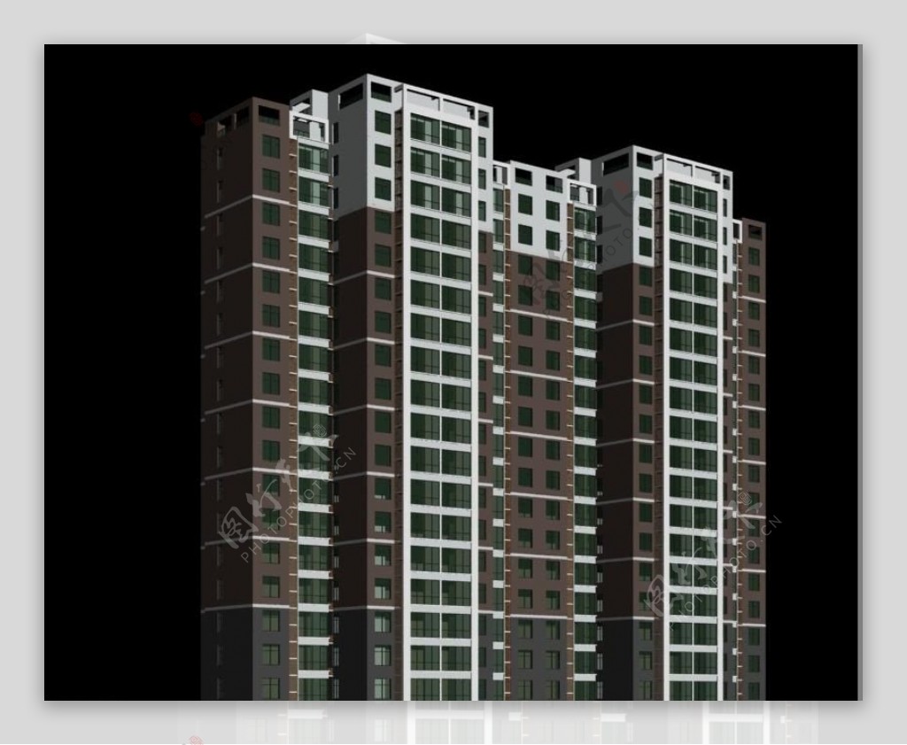 高层住宅楼模型3d图片