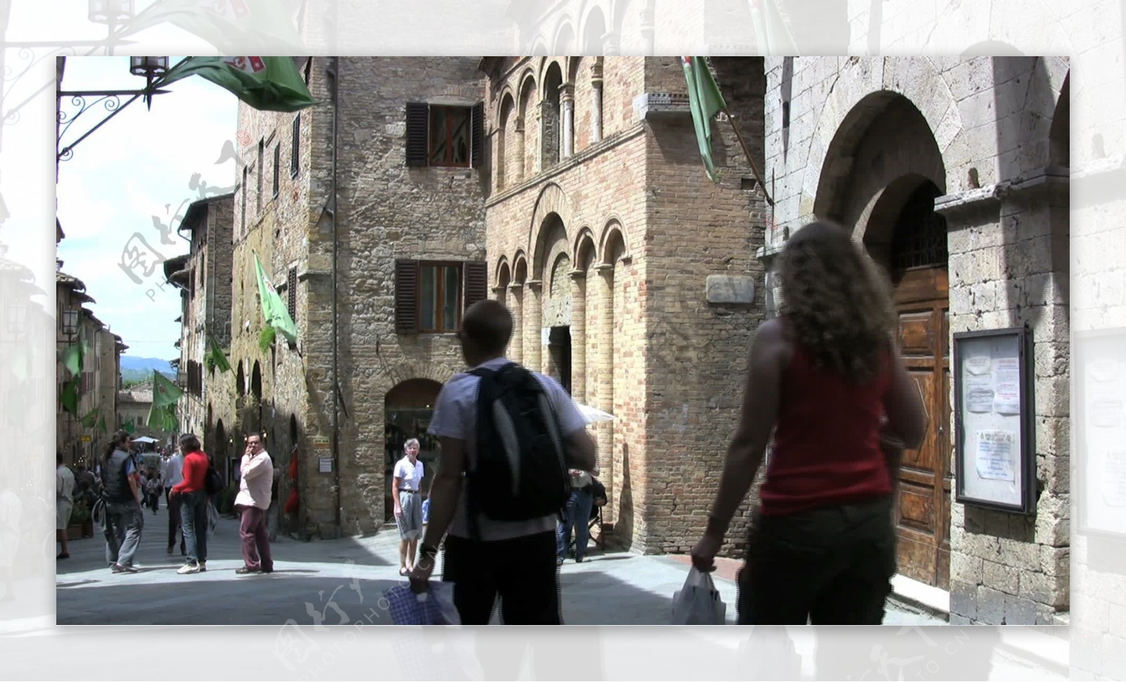 意大利圣吉米尼亚诺倾斜标志11股票的录像视频免费下载