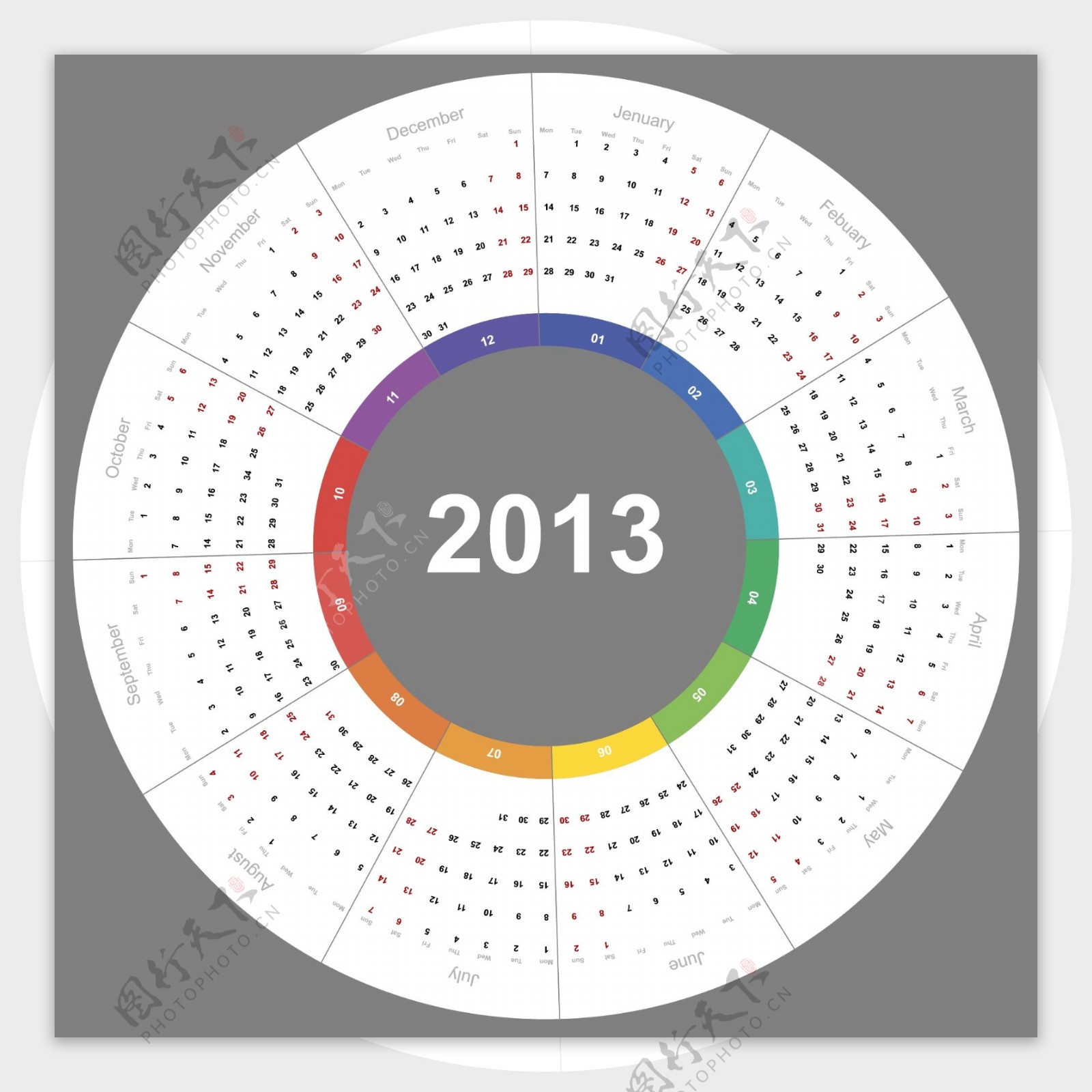 创意2013日历设计元素矢量集11