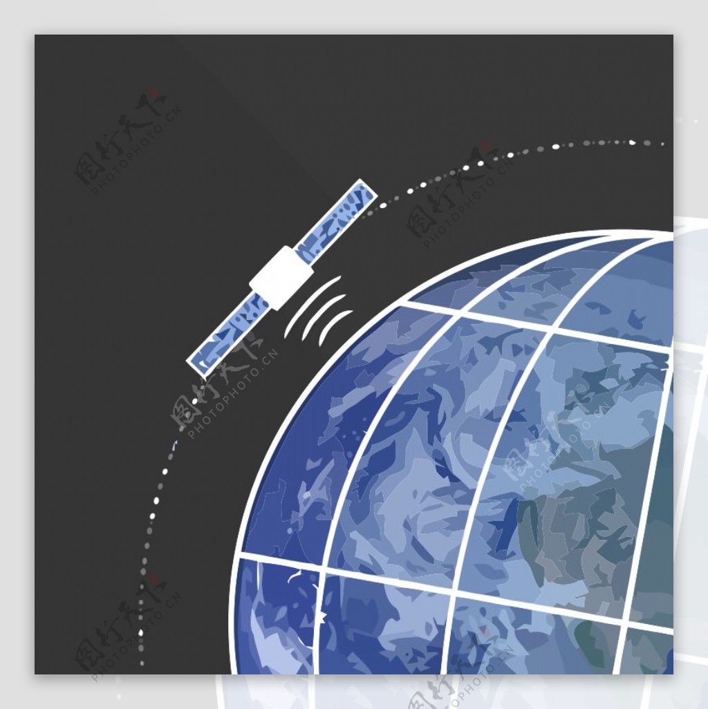 卫星绕地球SVG
